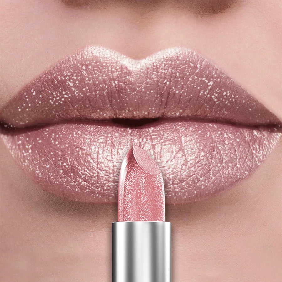 21-Color Bold Glitter & Metallic Lipstick Set – Pearlescent Matte Lip Tint
