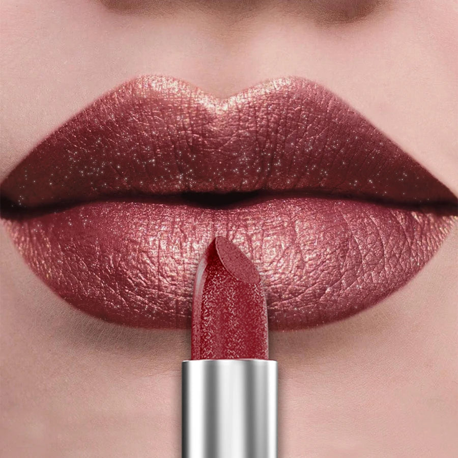 21-Color Bold Glitter & Metallic Lipstick Set – Pearlescent Matte Lip Tint