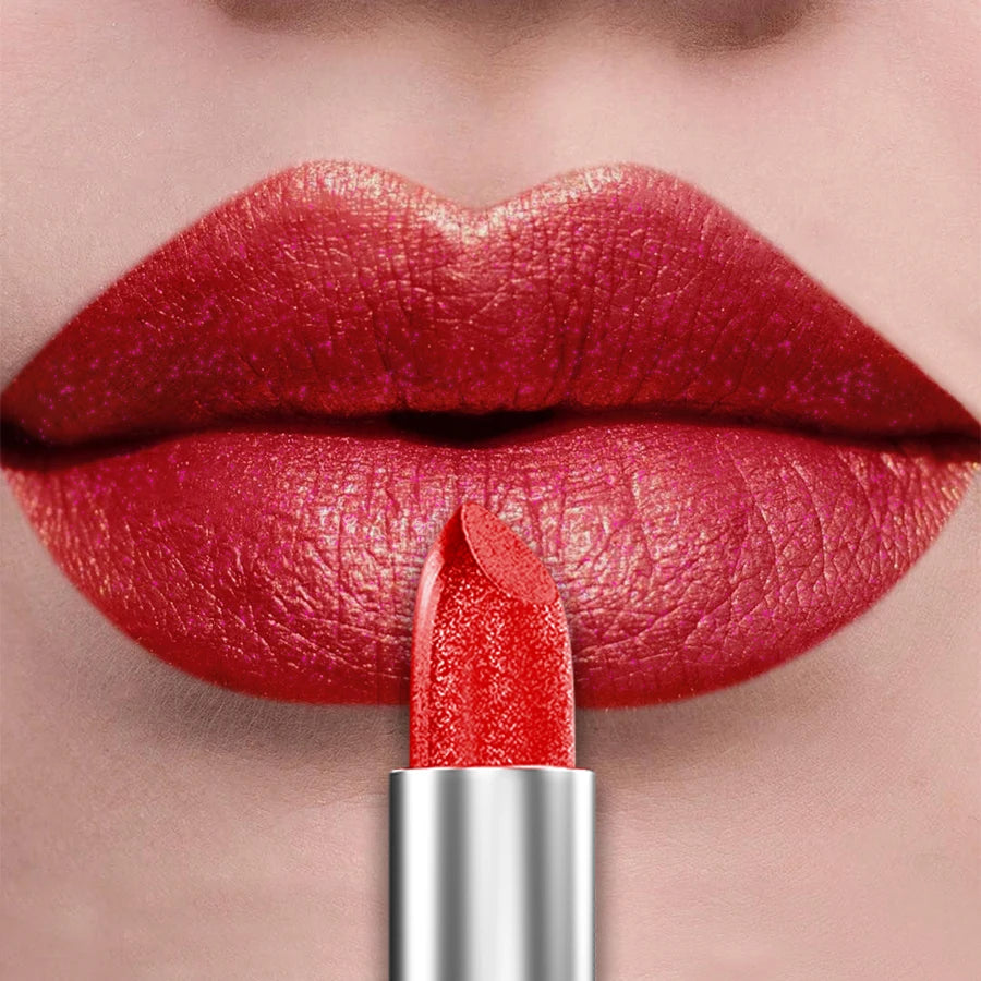 21-Color Bold Glitter & Metallic Lipstick Set – Pearlescent Matte Lip Tint