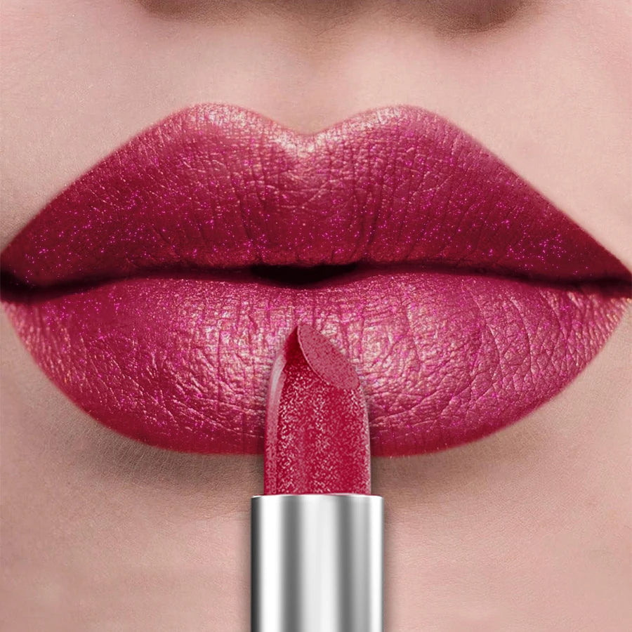 21-Color Bold Glitter & Metallic Lipstick Set – Pearlescent Matte Lip Tint