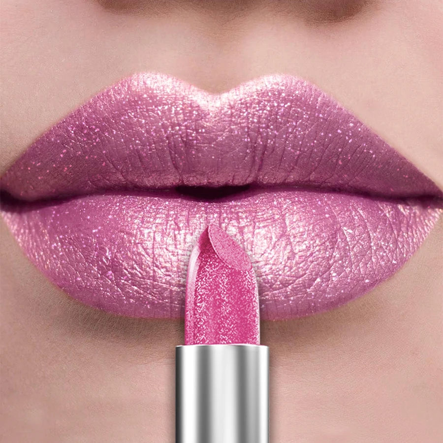21-Color Bold Glitter & Metallic Lipstick Set – Pearlescent Matte Lip Tint