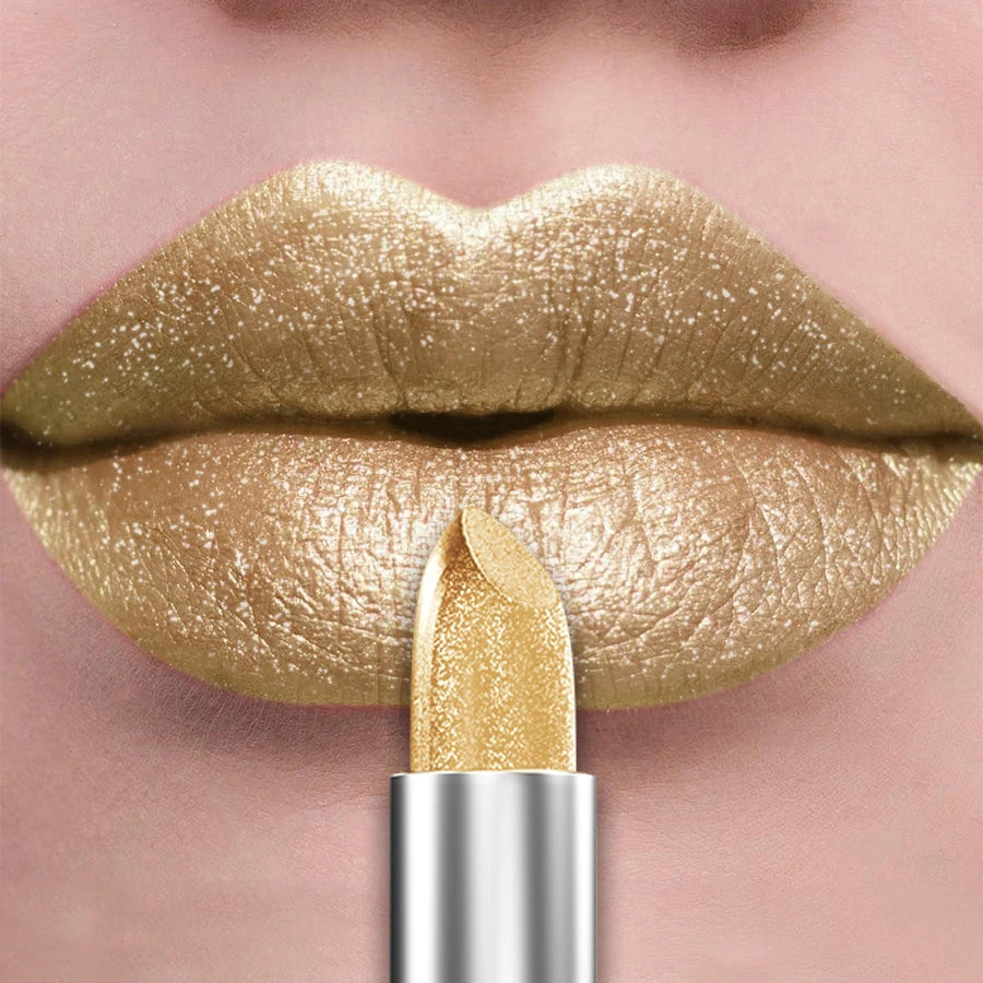 21-Color Bold Glitter & Metallic Lipstick Set – Pearlescent Matte Lip Tint