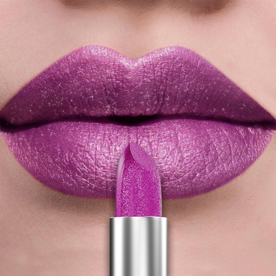 21-Color Bold Glitter & Metallic Lipstick Set – Pearlescent Matte Lip Tint