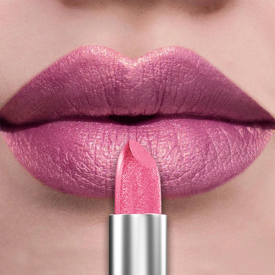 21-Color Bold Glitter & Metallic Lipstick Set – Pearlescent Matte Lip Tint