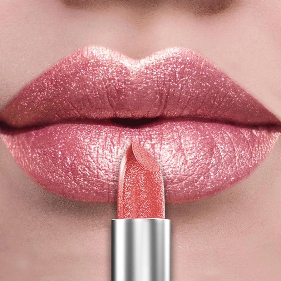 21-Color Bold Glitter & Metallic Lipstick Set – Pearlescent Matte Lip Tint