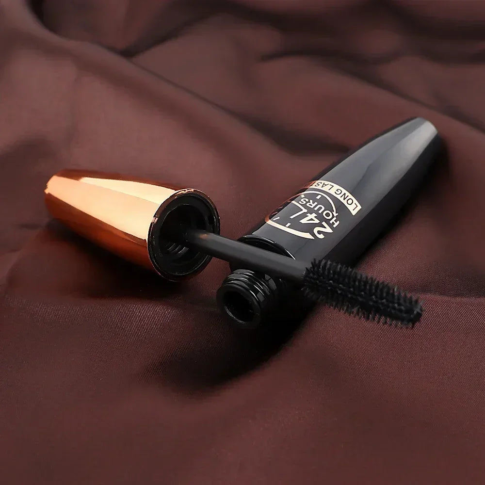 5D Waterproof Mascara – Lengthening & Volumizing Black Silk Fiber Formula