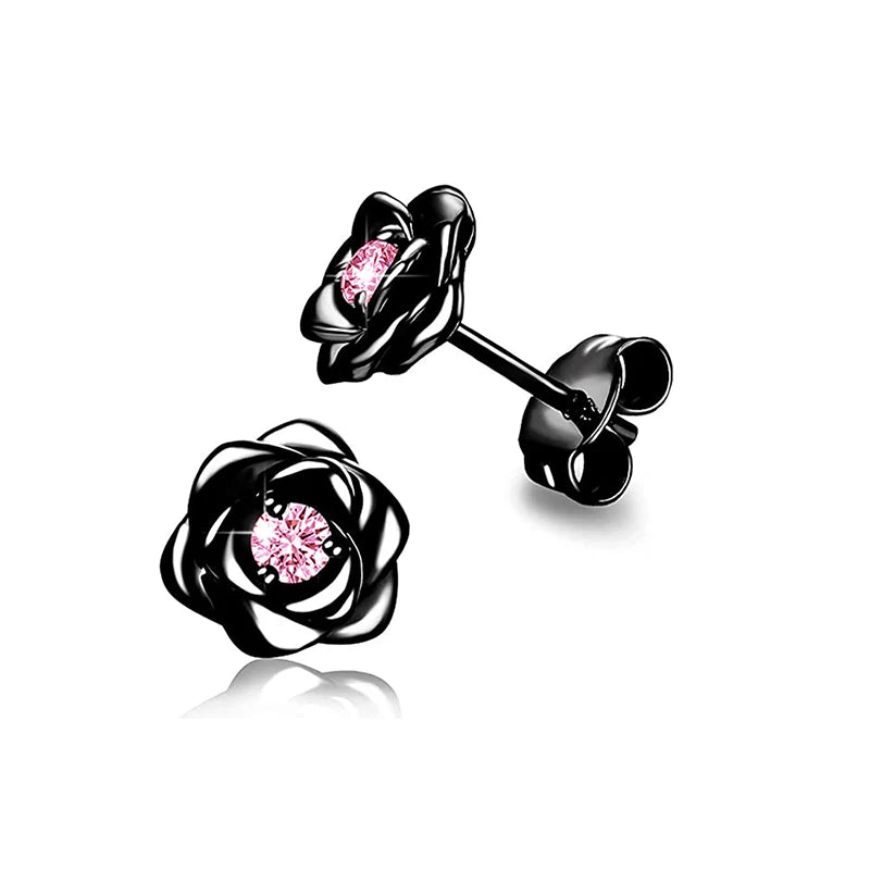 Huitan Eternity Love Earrings – Heart Studs for Women (Silver/Gold) - Lylamor.com