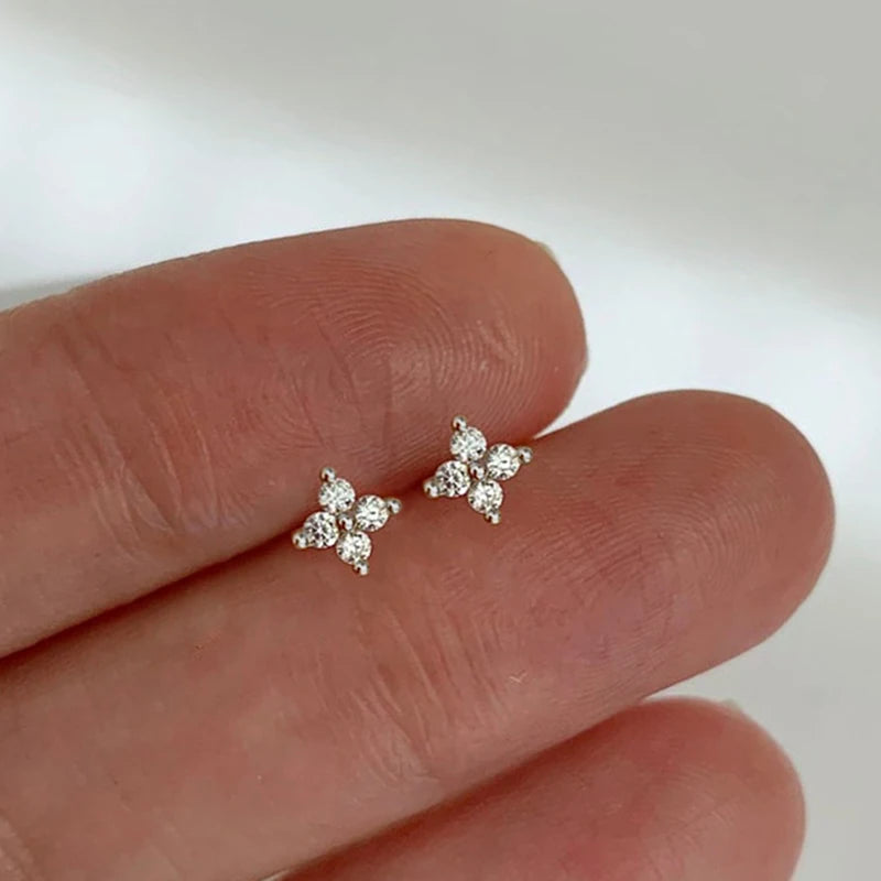 Huitan Eternity Love Earrings – Heart Studs for Women (Silver/Gold) - Lylamor.com