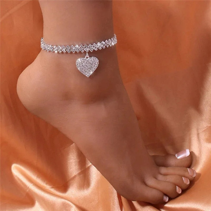 1PC Elegant Copper Inlaid Water Diamond Foot Chain – Premium Women's Jewelry - Lylamor.com