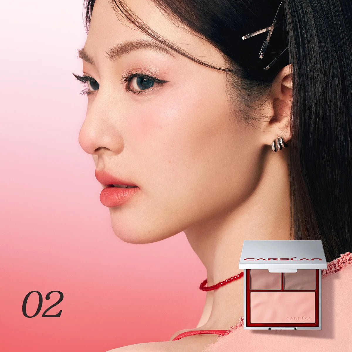 CARSLAN 3-in-1 Blush Palette Matte Apricot & Pink Shades - Lylamor.com