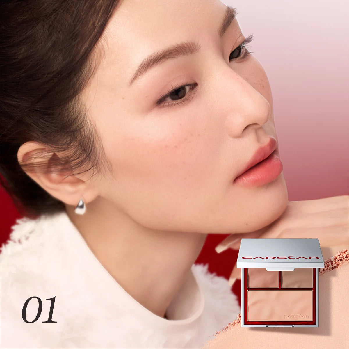 CARSLAN 3-in-1 Blush Palette Matte Apricot & Pink Shades - Lylamor.com