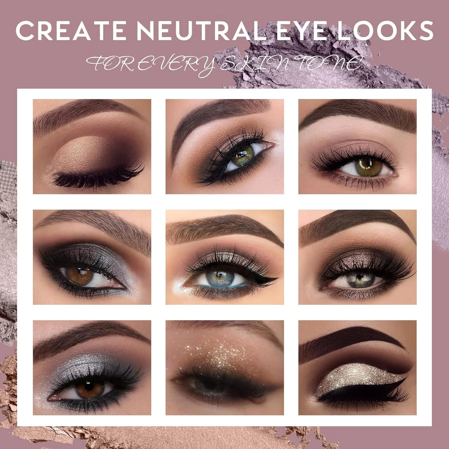 UCANBE Smokey Rose Eyeshadow Palette 15 Color Neutral Shimmer Matte Metallic Eye Makeup - Lylamor.com