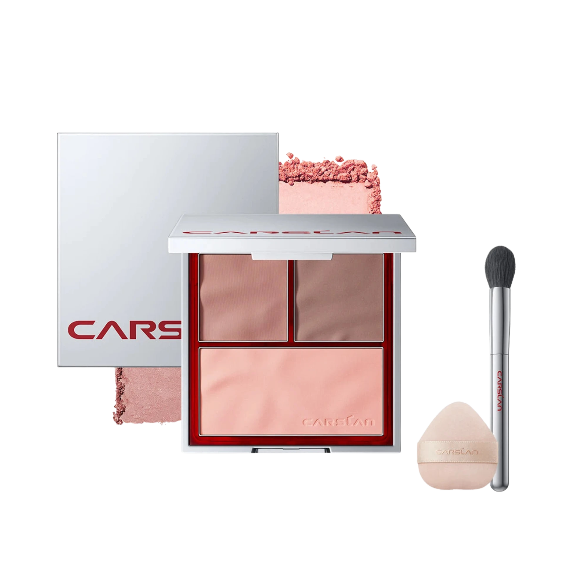 CARSLAN 3-in-1 Blush Palette Matte Apricot & Pink Shades - Lylamor.com