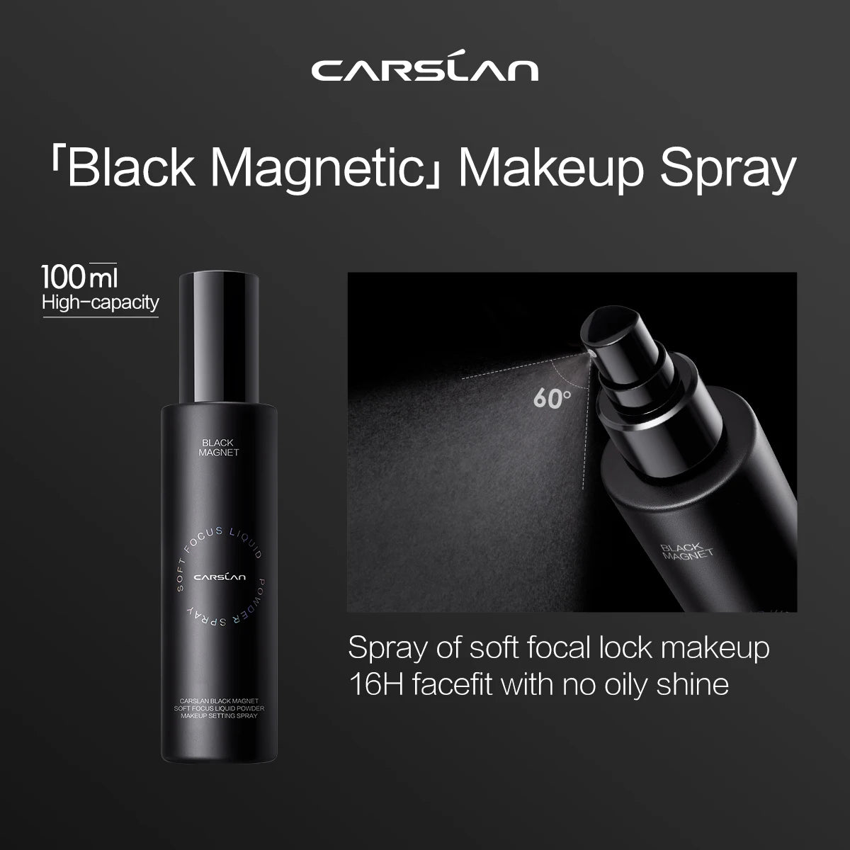 CARSLAN Black Magnet Liquid Powder Setting Spray 150ml - Lylamor.com
