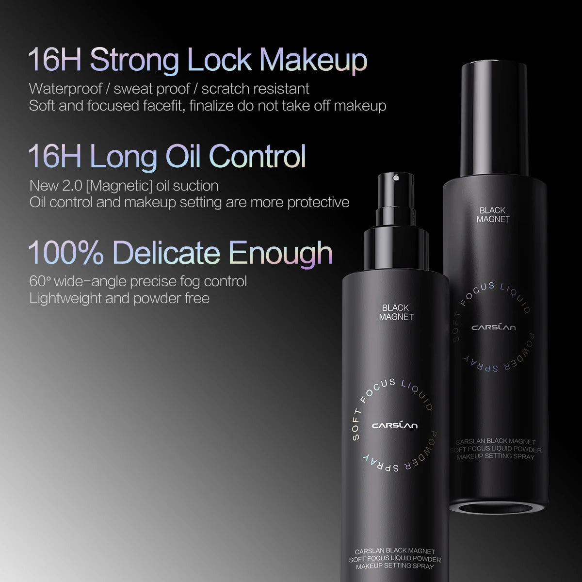 CARSLAN Black Magnet Liquid Powder Setting Spray 150ml - Lylamor.com