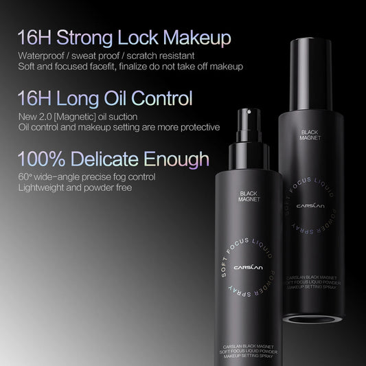 CARSLAN Black Magnet Liquid Powder Setting Spray 150ml - Lylamor.com
