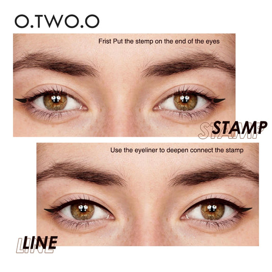 O.TWO.O Eyeliner Stamp Black Liquid Eyeliner Pen Waterproof Fast Dry Double-ended Eye Liner Pencil Make-up for Women Cosmetics - Lylamor.com