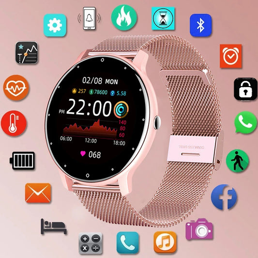 LIGE 2025 Smartwatch for Women - IP67 Waterproof Fitness Tracker w/ Bluetooth (Android/iOS)