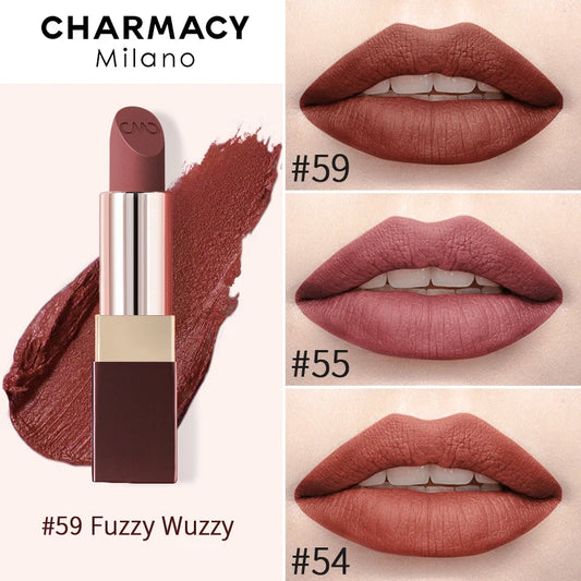 Charmacy Matte Durable Easy To Wear Lipstick Natural Velvet Red Long Lasting Waterproof Makeup - Lylamor.com