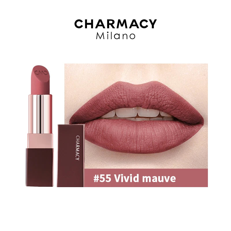 Charmacy Matte Durable Easy To Wear Lipstick Natural Velvet Red Long Lasting Waterproof Makeup - Lylamor.com