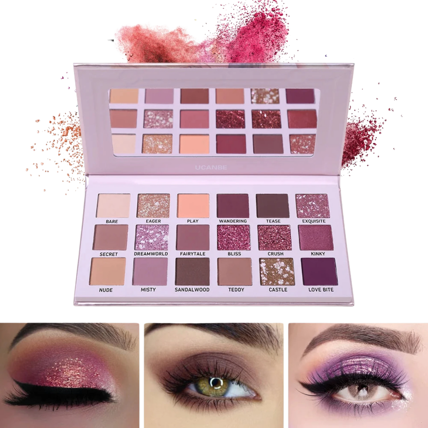 UCANBE Eyeshadow Palette Set – 2pcs Matte Shimmer Glitter Pigment Makeup - Lylamor.com