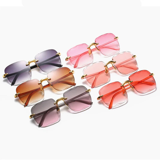 2025 Rimless Women's Sunglasses - Vintage Gradient Lenses UV400 Protection