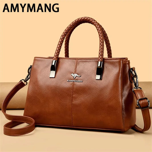 Luxury Women’s PU Leather Shoulder & Crossbody Tote Bag – Large Capacity Handbag with Zipper Closure - Lylamor.com