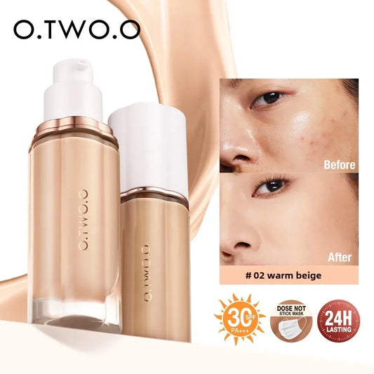 O.TWO.O Liquid Foundation Cream SPF30 High Coverage Waterproof Makeup Base - Lylamor.com