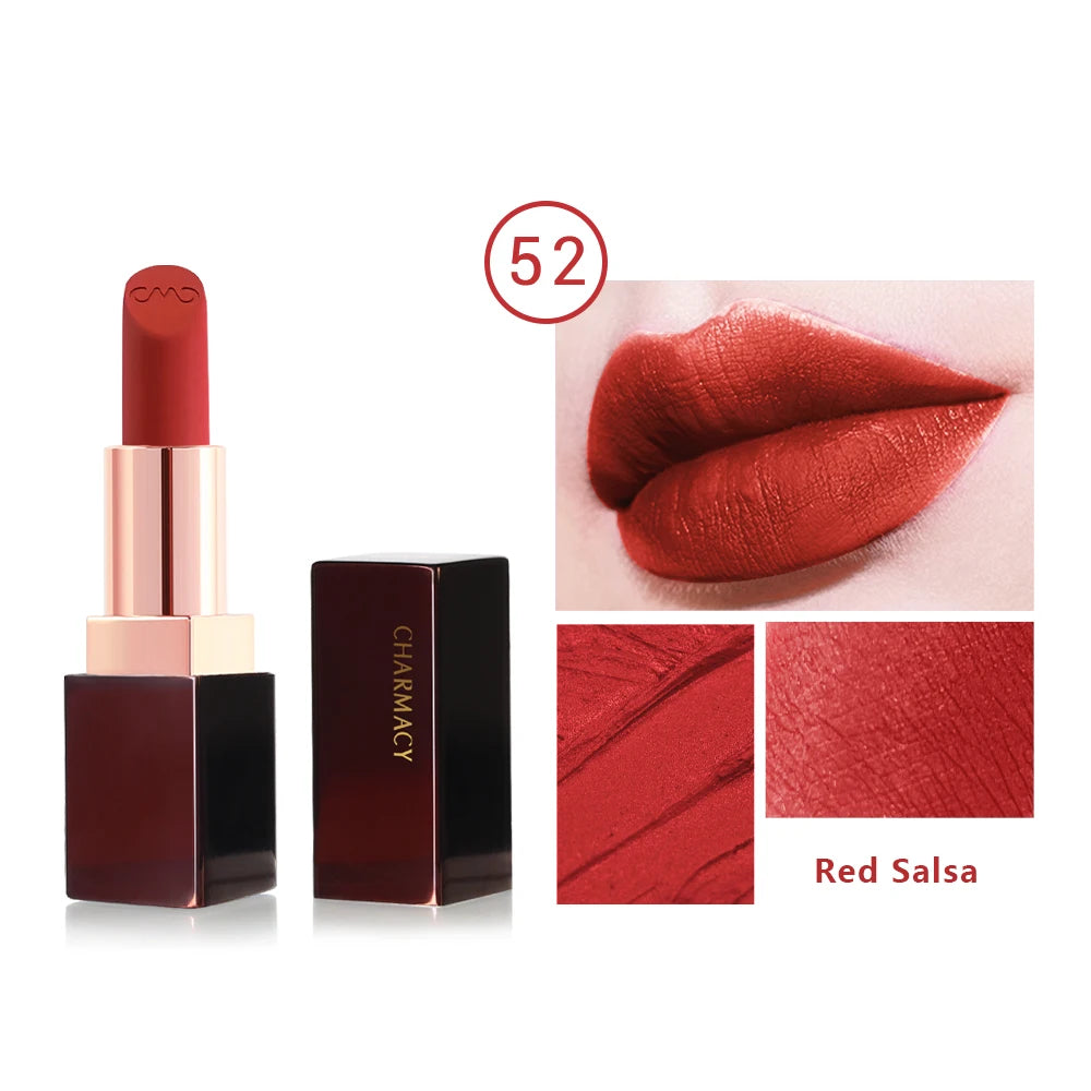 CHARMACY Matte Lipstick – Long-lasting, Waterproof, Velvet Finish, Non-stick Cup - Lylamor.com
