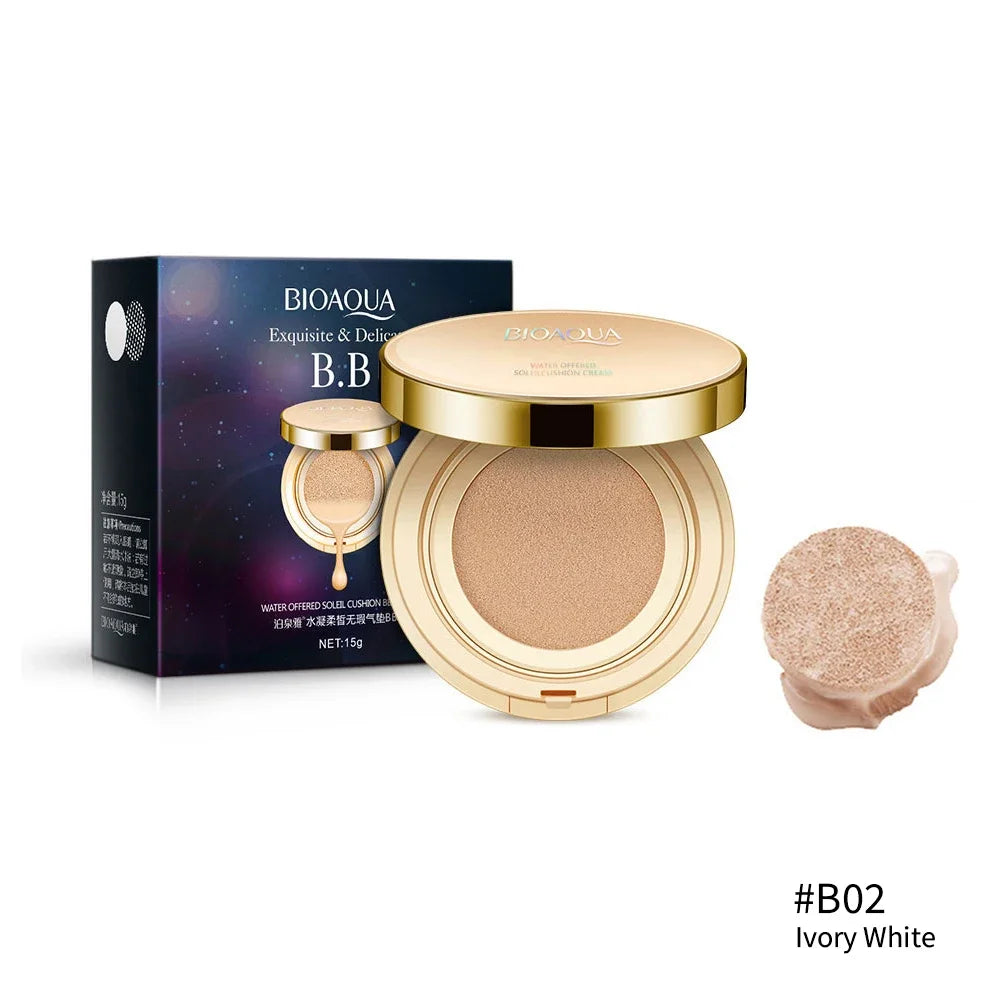BIOAQUA Waterproof Matte Air Cushion BB & CC Cream – High Coverage, Oil Control, Poreless Foundation Base Makeup - Lylamor.com