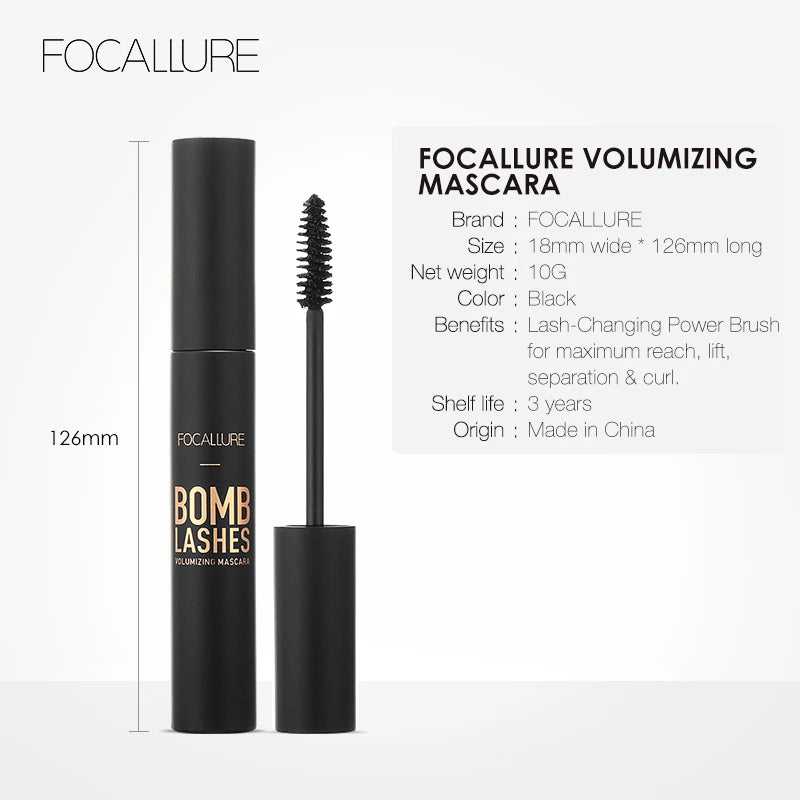 FOCALLURE 3D Silk Fiber Mascara – Volume, Curling & Waterproof - Lylamor.com
