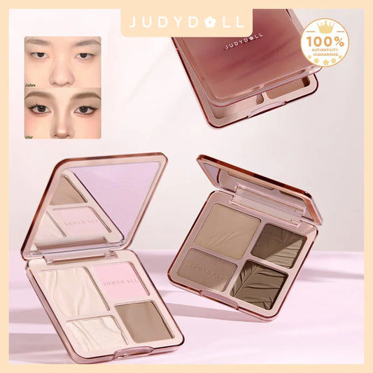 Judydoll Highlighter & Contour Palette Matte & Shimmer Natural Finish Face Sculpting - Lylamor.com