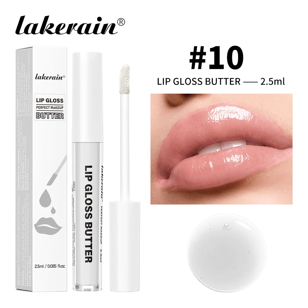 Lakerain Lip Gloss Butter  Long Lasting Non-stick  Beauty Waterproof Lip Stain Makeup Plumping Hydrating Lip Gloss Cosmetics - Lylamor.com