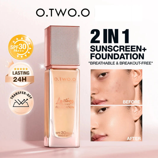 O.TWO.O Liquid Coverage Foundation Cream Matte Moisturizing Oil-Control Long-Lasting Waterproof Concealer - Lylamor.com