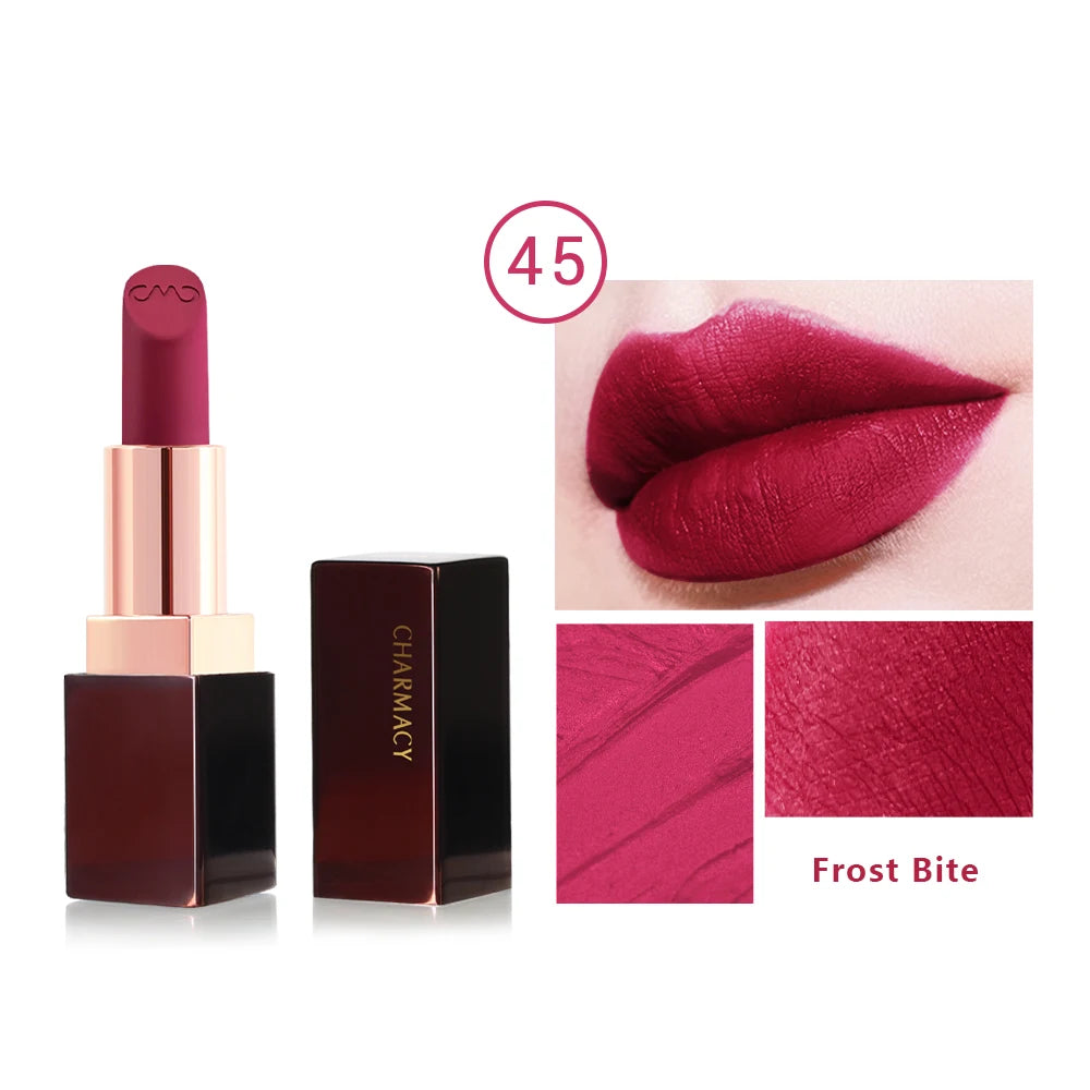 CHARMACY Matte Lipstick – Long-lasting, Waterproof, Velvet Finish, Non-stick Cup - Lylamor.com