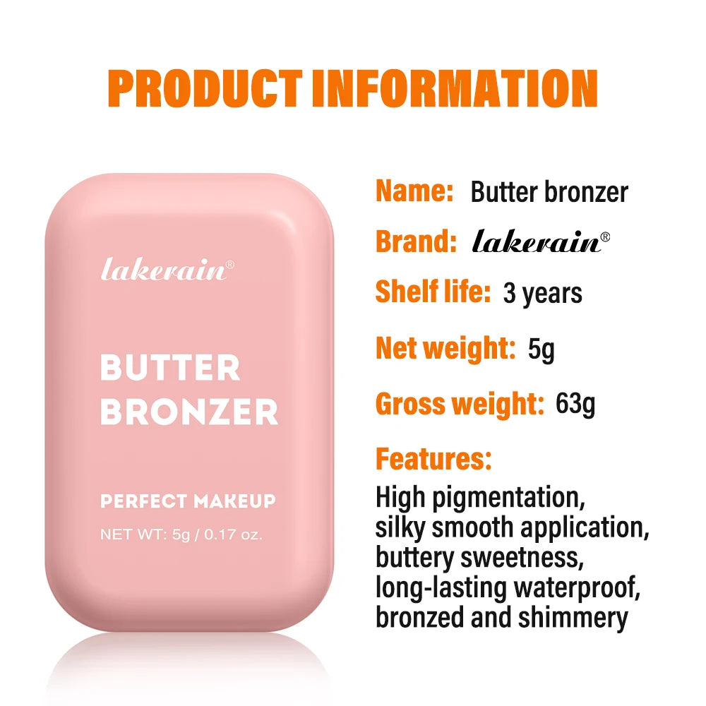Lakerain Butter Bronzer Cream – Silky Shimmer, Long-Lasting & Waterproof