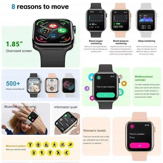 App GPS Watch 10 Smart Watch NFC Men HD AMOLED Memory Music 3D Surround Bluetooth Call Waterproof Smartwatch Woman