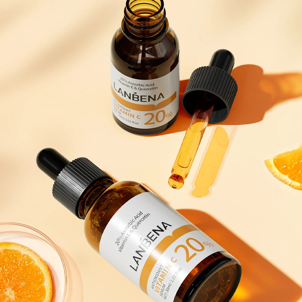 LANBENA Vitamin C Antioxidant Serum – Brightening Quercetin & Ascorbic Acid Anti-Aging Face Essence 15/30ml - Lylamor.com