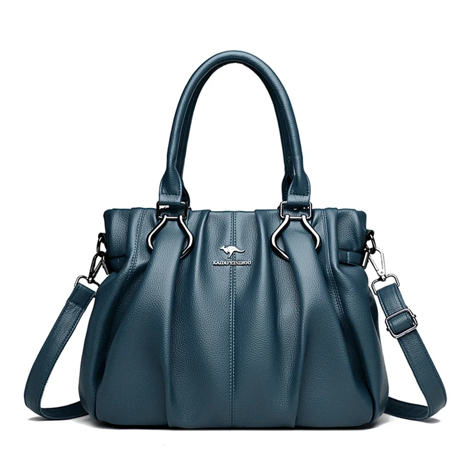 VANDERWAH Soft Leather Casual Tote - Zippered Women’s Commuter Handbag - Lylamor.com