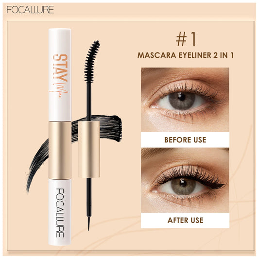 FOCALLURE 2-in-1 Mascara & Eyeliner Waterproof Makeup - Lylamor.com
