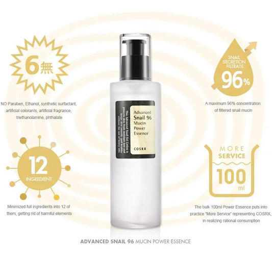 COSRX Advanced Snail 96 Mucin Power Essence 100ml Face Care Cream Moisturizing Original Korea Cosmetic - Lylamor.com