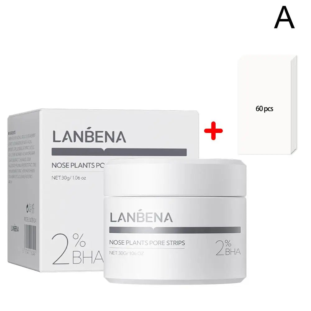 LANBENA Blackhead Remover Peel Off Mask with 2% BHA – Nose & Face Pore Strips - Lylamor.com