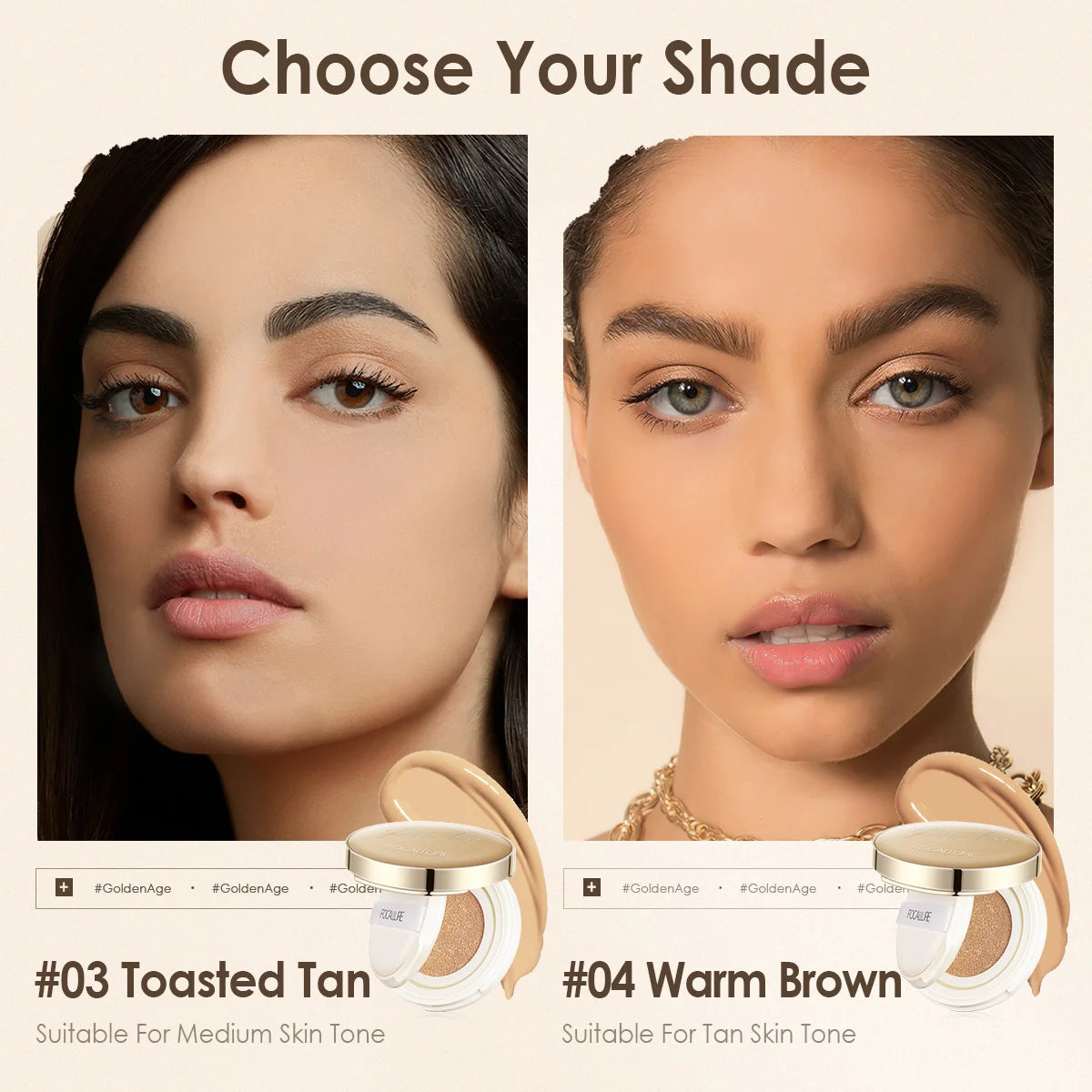 FOCALLURE Air Cushion Foundation – Waterproof, Matte, High Coverage, Poreless Finish - Lylamor.com