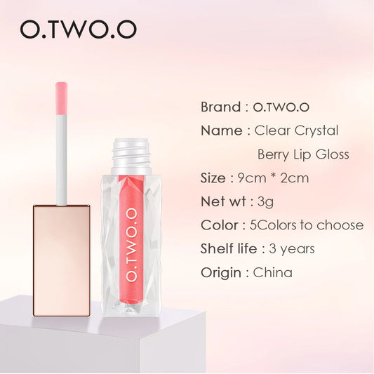 O.TWO.O Clear Crystal Lip Gloss – Moisturizing Lip Oil, Transparent Jelly Shine, Long Lasting - Lylamor.com