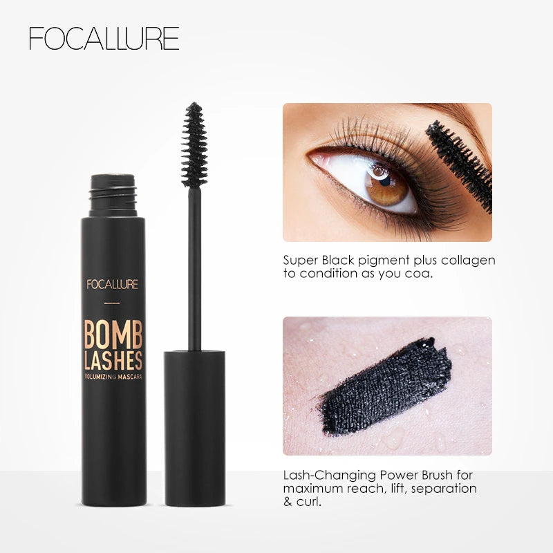 FOCALLURE 3D Silk Fiber Mascara – Volume, Curling & Waterproof - Lylamor.com