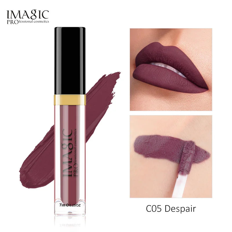 IMAGIC Matte Lip Gloss – Long Lasting Waterproof Liquid Lipstick 24H Wear - Lylamor.com