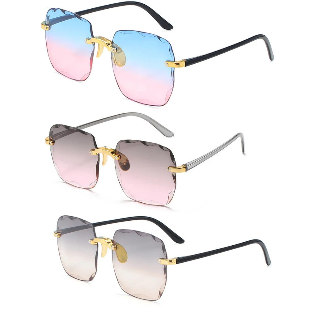 2025 Rimless Women's Sunglasses - Vintage Gradient Lenses UV400 Protection