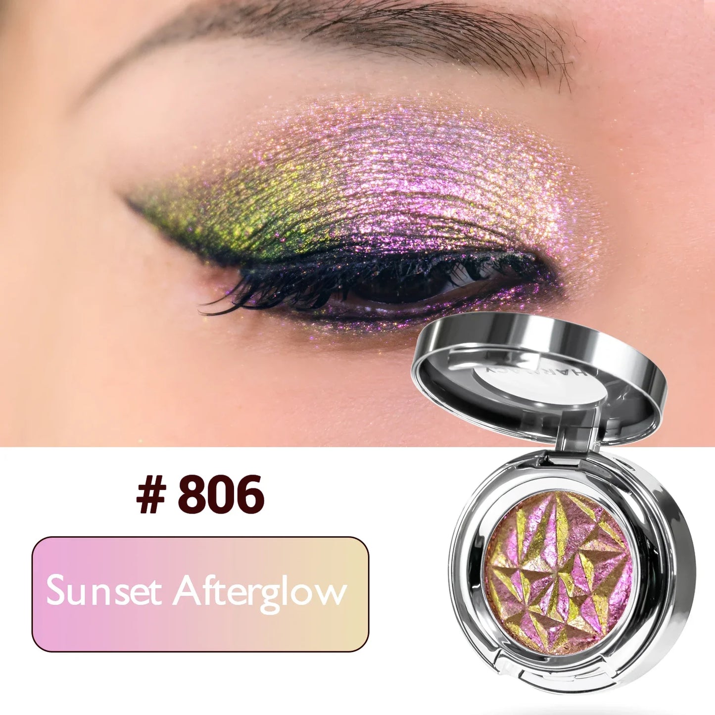 CHARMACY Duochrome Eyeshadow Palette – Long-lasting Glitter Multicolor Pigment Shadows - Lylamor.com