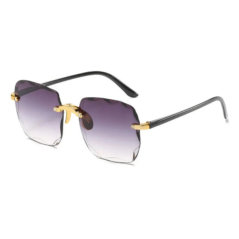 Frameless Gradient Sunglasses – Classic Square Shades for Women