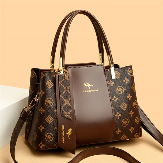 AMYMANG Soft Leather Large Capacity Shoulder and Crossbody Casual Tote Bag - Lylamor.com